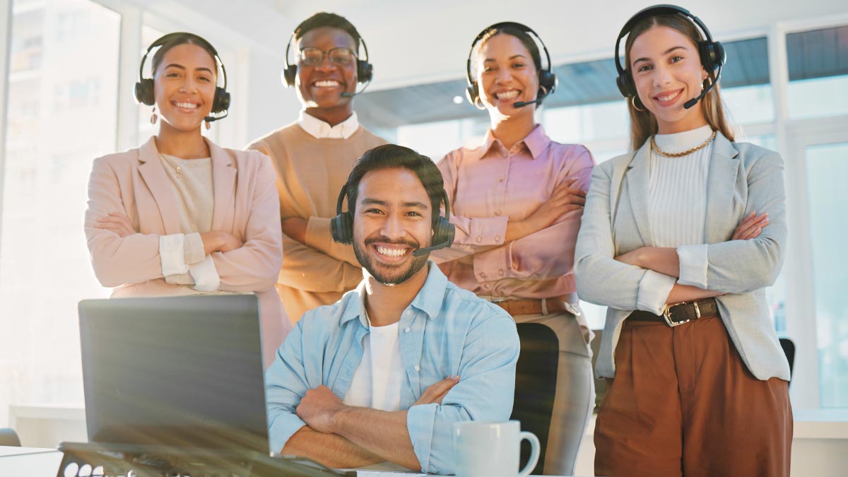 team of call center consultants